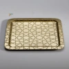 Paslanmaz Çelik 6 Adet Kare Desenli Gold AD-26 Sunum Servis Tepsisi