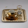 Paslanmaz Çelik 6 Adet Kare Desenli Gold AD-26 Sunum Servis Tepsisi