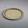 Paslanmaz Çelik 6 Adet Yuvarlak Desenli Gold AD-26 Sunum Servis Tepsisi