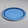 Paslanmaz Çelik 6 Adet Yuvarlak Mavi Sunum Servis Tepsisi