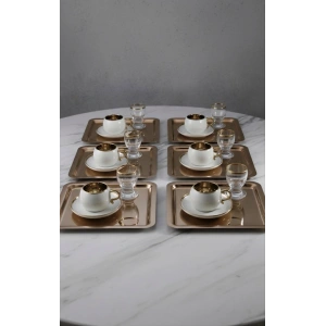 Paslanmaz Çelik 6 Adet Kare Rose Sunum Servis Tepsisi