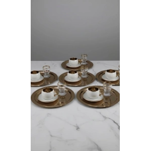 Paslanmaz Çelik 6 Adet Yuvarlak Rose Sunum Servis Tepsisi