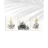 Cami Silüetli Hat Sanatı 3’lü Duvar Poster Seti