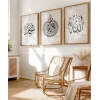 Allah – Muhammed Hat Yazılı 3lü Duvar Poster Seti