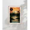 Gölet Kenarında Gün Batımı Poster