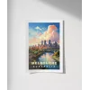 Gün Batımında Melbourne Şehir Poster