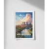 Gün Batımında Melbourne Şehir Poster
