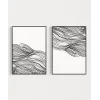 Hareket ve Akış Temalı Monokrom 2li Poster