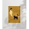 Kedi ve Kadın İllüstrasyon Poster