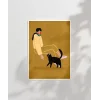Kedi ve Kadın İllüstrasyon Poster
