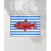 Kırmızı Balık Mavi Çizgiler Poster