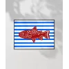 Kırmızı Balık Mavi Çizgiler Poster