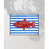 Kırmızı Balık Mavi Çizgiler Poster