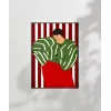 Kırmızı Çizgilerde Yeşil Kadın Poster