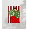 Kırmızı Çizgilerde Yeşil Kadın Poster