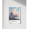 Michigan Gölü Kıyısında Chicago Poster