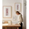 Modern Kırmızı Hat Sanatı 3’lü Duvar Poster Seti