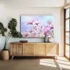 Mor Çiçekler Kanvas Tablo