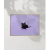 Mor Fon Üzerinde Siyah Kedi Poster