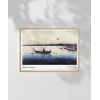 Ohara Koson Tekneler ve Batan Güneş Poster