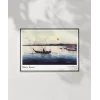 Ohara Koson Tekneler ve Batan Güneş Poster