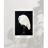 Ohara Koson Yağmurda Ak Balıkçıl Poster
