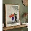 Ohara Koson Yağmurda İki Kadın Poster