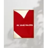 OK Love You Bye  Kalp Temalı Tipografik Poster