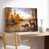 Orman İçinde Geyikler Kanvas Tablo