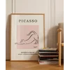 Pembe Arka Planlı Picasso Çizim Poster