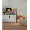 Renkli Çiçekler ve Yüzler Poster