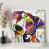 Renkli Şirin Köpek Kanvas Tablo