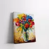 Saksıda Rengarenk Çiçekler Kanvas Tablo