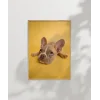 Sarı Zemin Üzerinde Sevimli Köpek Poster