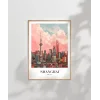 Shanghai Gökyüzüne Yükselen Şehir Poster