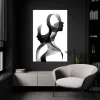 Siyah Beyaz Heykel Kanvas Tablo