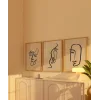 Soyut Yüz Çizgileri 3lü Poster