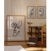 Soyut Yüz Çizgileri 3lü Poster
