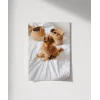 Yatak Üstünde Yatan Köpek Poster