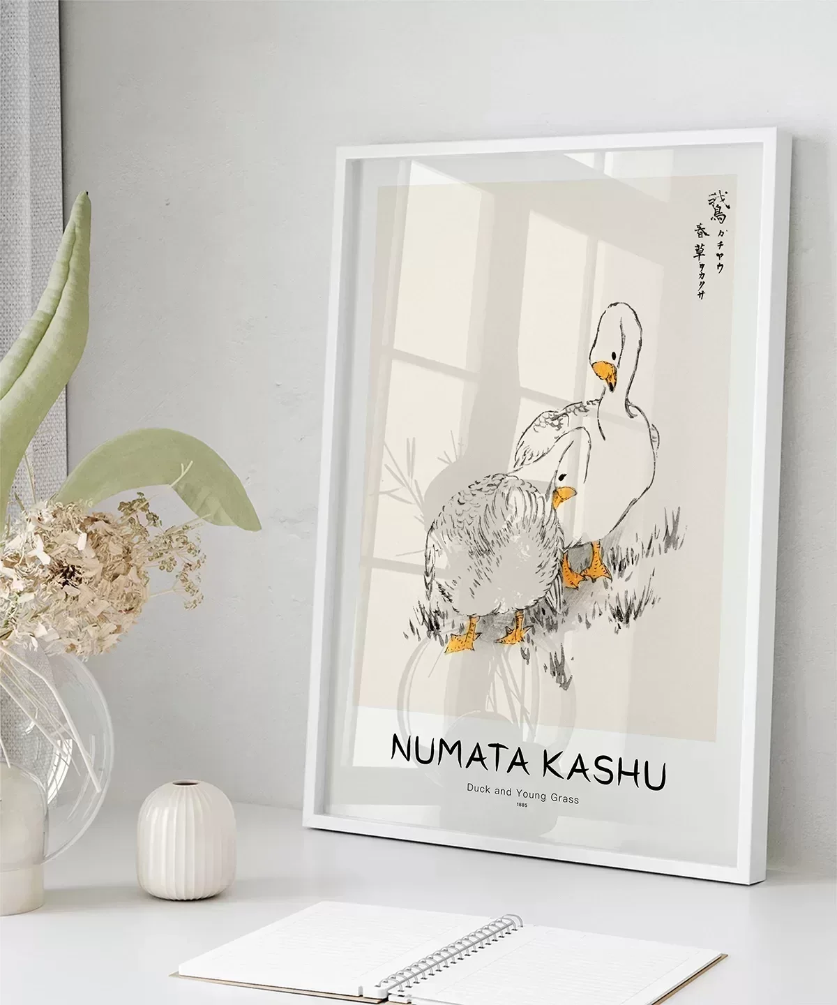 Numata Kashu Ördekler ve Çimen Poster