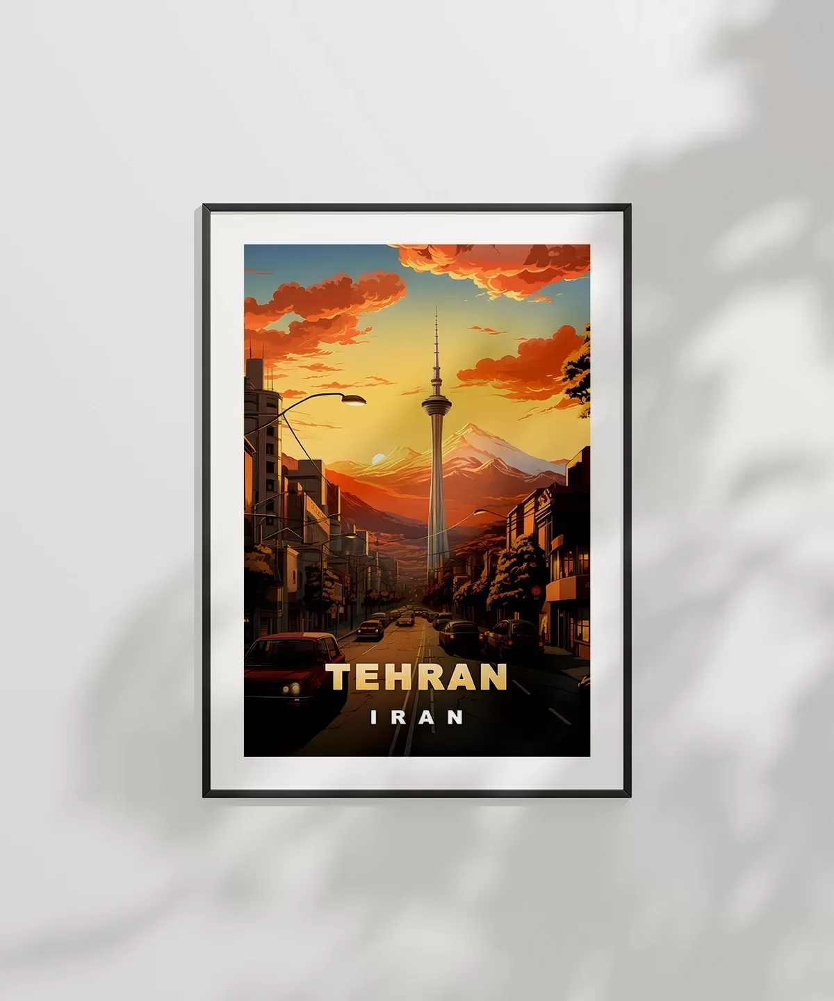 Tahran’ın Zarif Silüeti ve Dağ Manzarası Poster