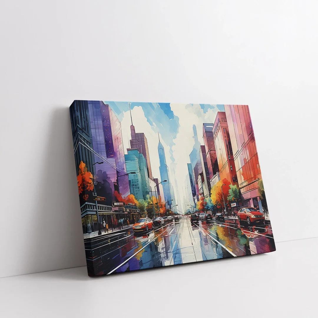 Yükseklerden Şehir Manzarası Kanvas Tablo