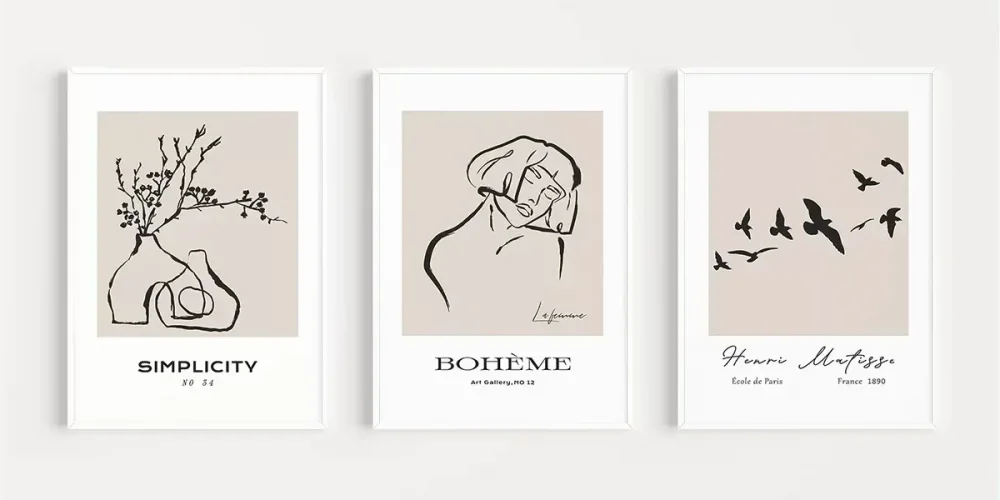 Modern Ev Dekorasyonunda Poster Kullanımı: Salon, Yatak Odası ve Çalışma Alanı İçin Duvar Dekorasyonu Fikirleri