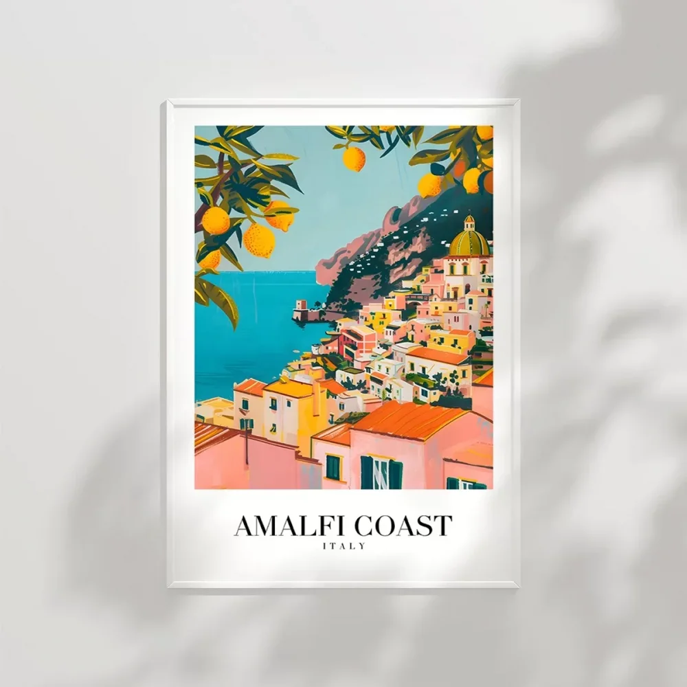 Amalfi Sahili Sanatsal Duvar Poster
