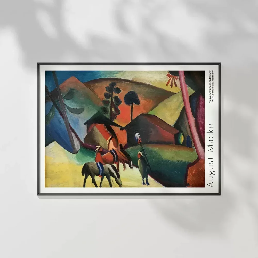 August Macke At üstünde Yerli Amerikalılar Poster