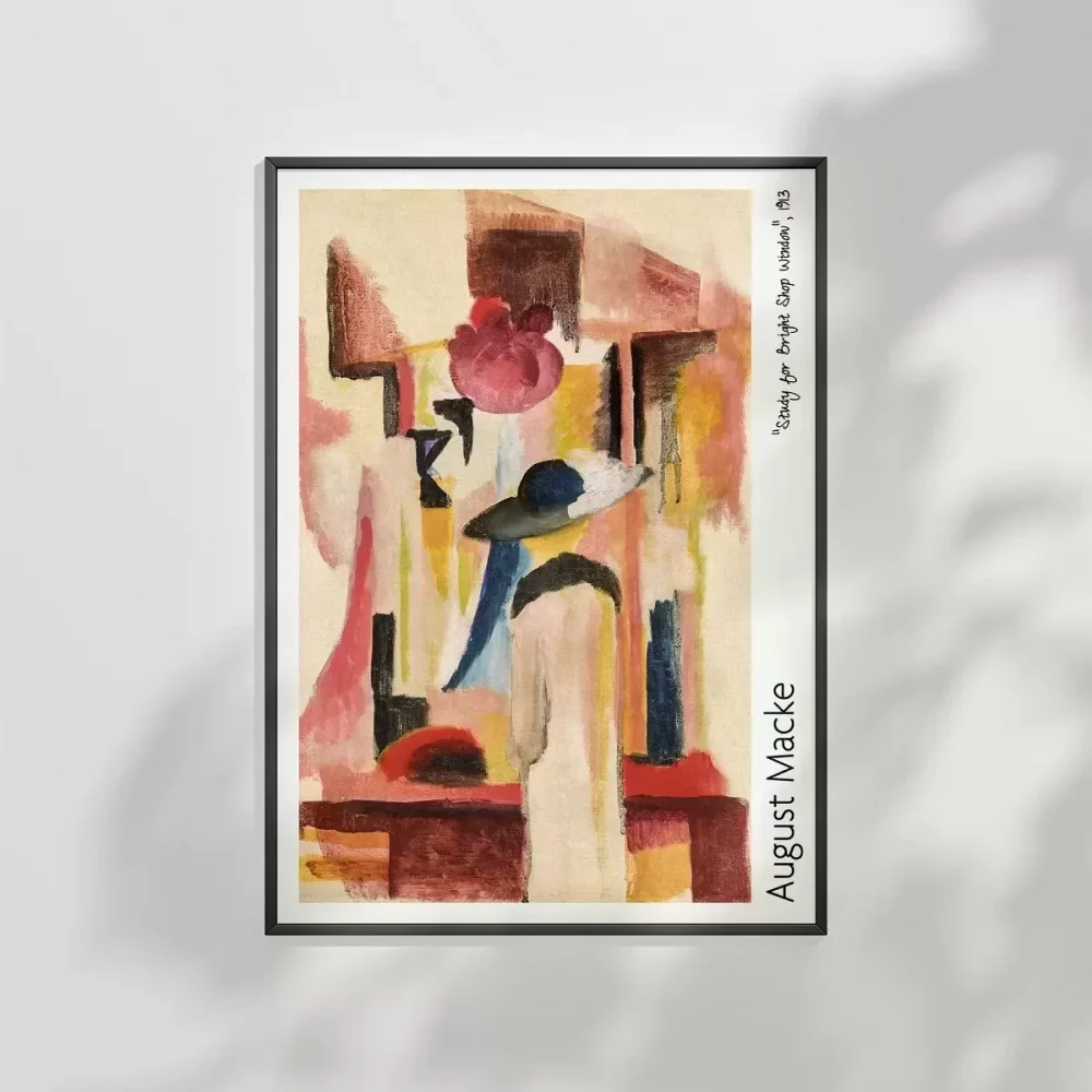 August Macke Işıklı Vitrin Camı Çalışması Poster