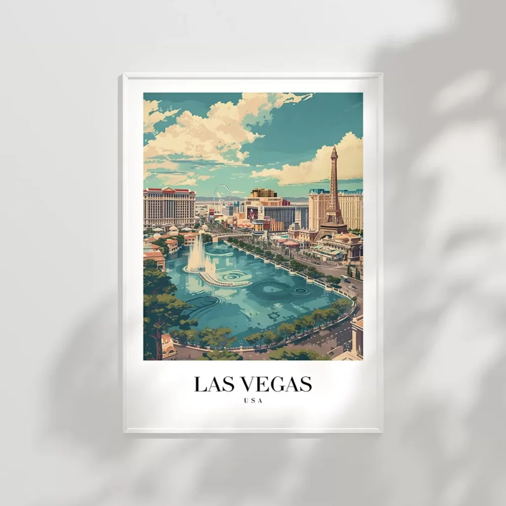 Bellagio & Paris View Poster