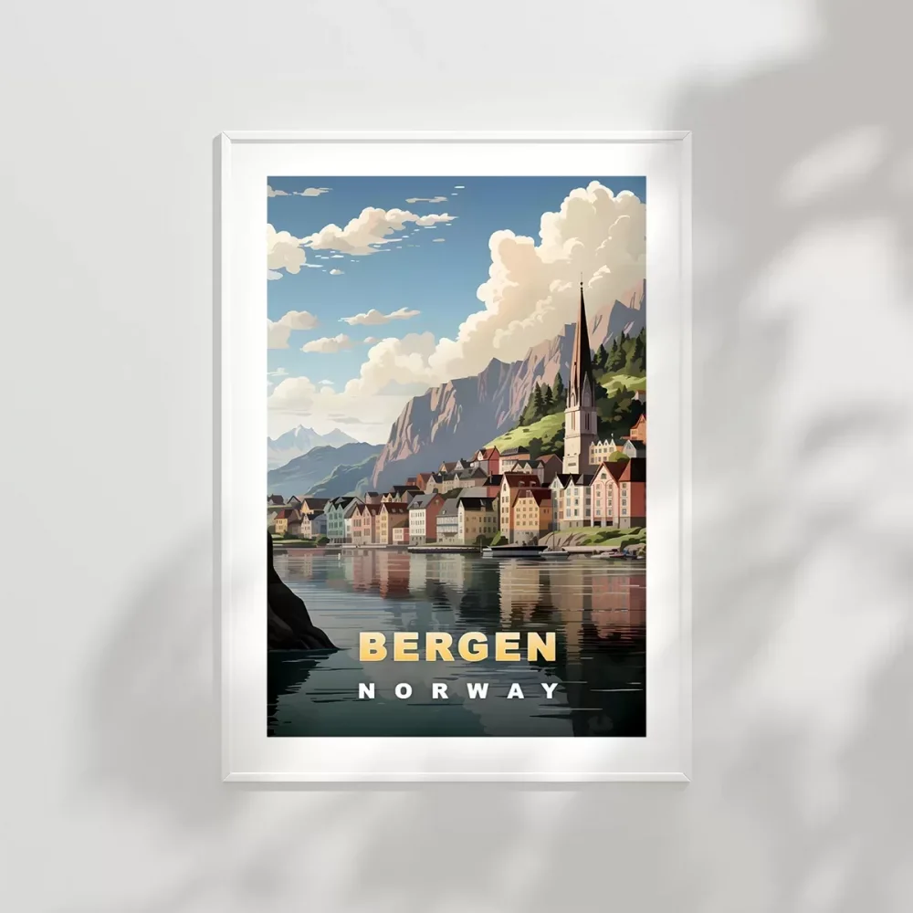 Bergen’in Renkli Evleri Poster