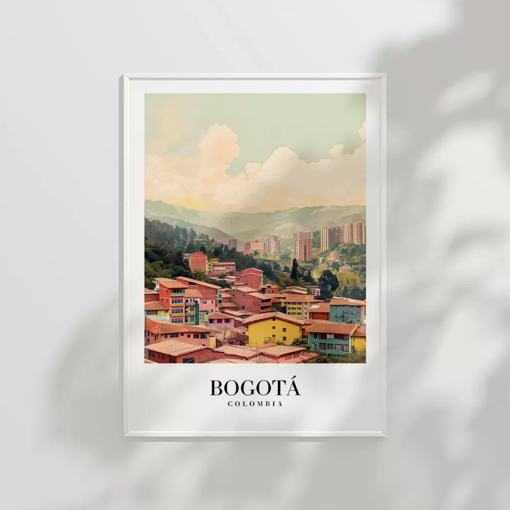 Bogotánın Renkli Çatıları Poster