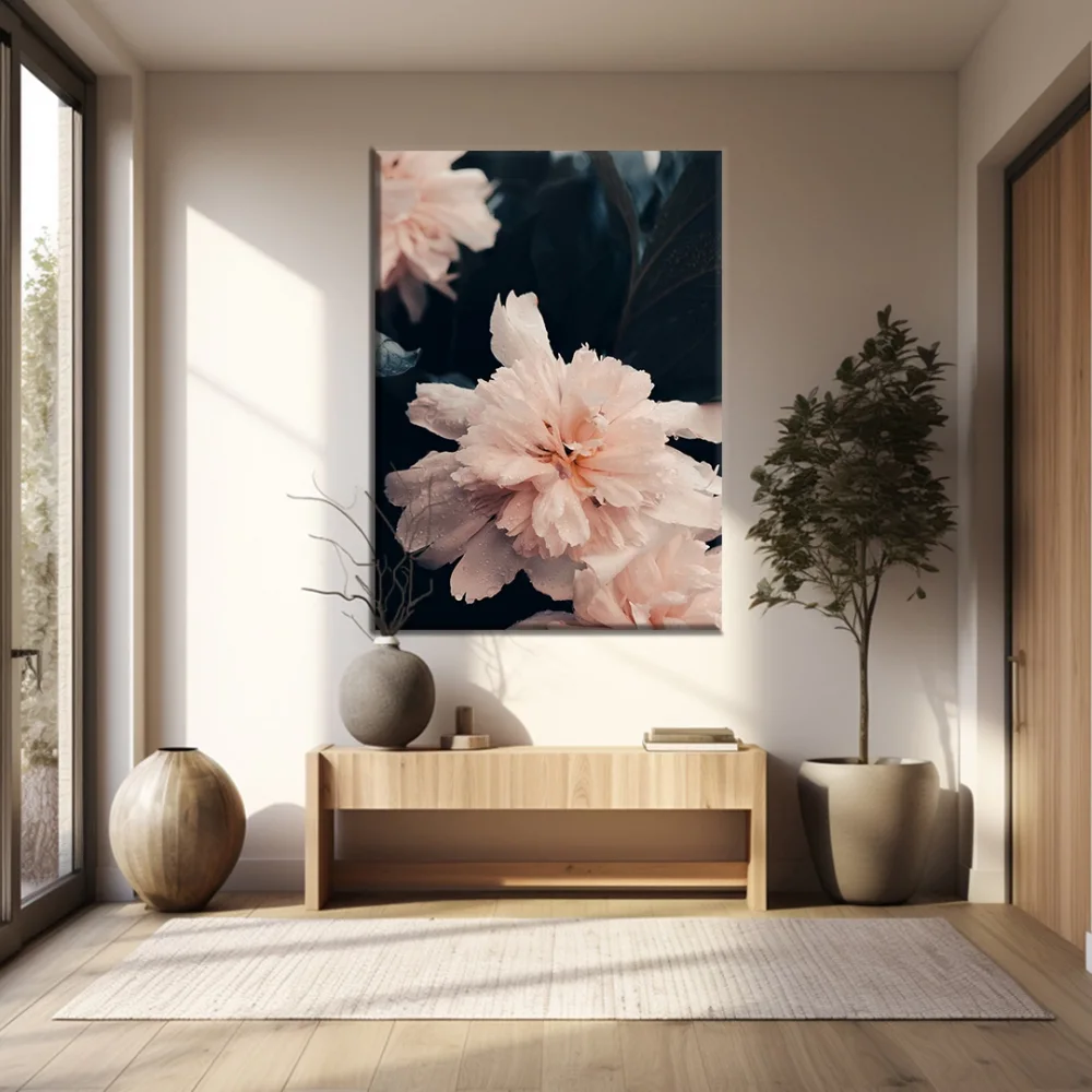 Pembe Çiçek Kanvas Tablo